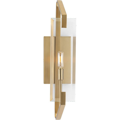 Cahill Collection 1-Light Brushed Bronze Clear Glass Luxe Bath Vanity Light