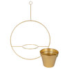 Opyd Circular Plant Holder and Pot, Gold 19.5 Diameter