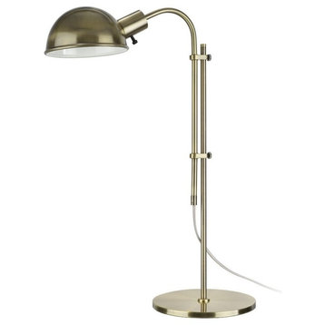 40043, 27" High Modern Adjustable Metal Desk Lamp, Satin Nickel Finish
