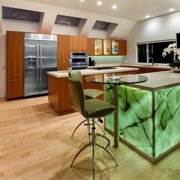 Laguna Beach Contemporary Cherry Kitchen