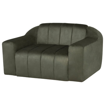 Coraline Sage Microsuede Fabric Single Seat Sofa