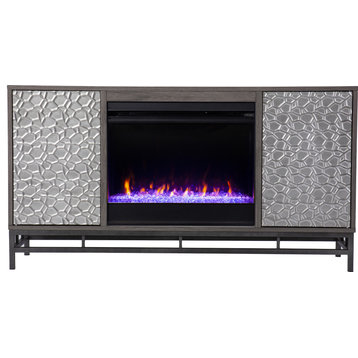 Hollesborne Color Changing Fireplace - Wood Grain