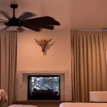 Custom Motorized Somfy Blackout Drapery for Stevenson Ranch Master Bedroom
