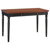 Leick Home Office Farmhouse Writing Desk Drawer in Blac and Russet