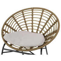 Mignon Outdoor 2 Seater Acacia Wood Chat Set, Light Brown/Beige/Natural Finish