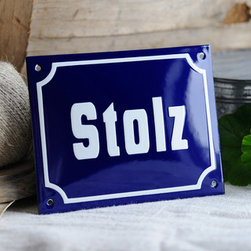 French Enameled Name Plate - Wall Decor