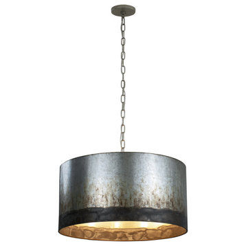 Cannery 4 Light Pendant in Ombre Galvanized