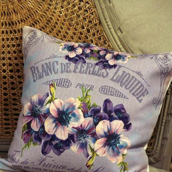 Blanc de Ferles Violet Pillow - Decorative Pillows