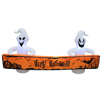Halloween Inflatable Ghosts with Banner,8'
