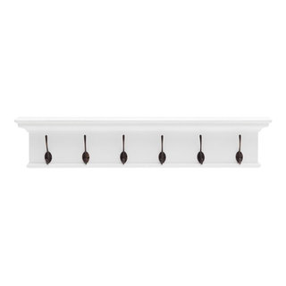 NovaSolo Halifax 4-Hook Coat Rack in Pure White - Traditional - Coatracks  And Umbrella Stands - by Homesquare | Houzz
