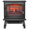 AKDY 17" Freestanding Portable Black Electric Fireplace 3D Flames With Logs