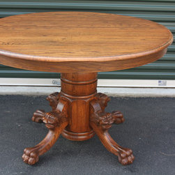 Antique Tigar Oak Round Table - Products