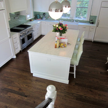 LATTINGTOWN: SELECT WHITE OAK INSTALLED/FINISHED W DARK WALNUT STAIN + TUNG OIL