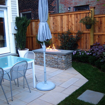 Patio, Bench, & Fire Feature at Alexandria Townhouse
