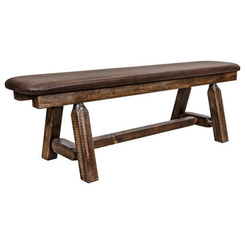 Montana Woodworks Homestead 5ft Hand-Crafted Wood Plank Style Bench in Brown