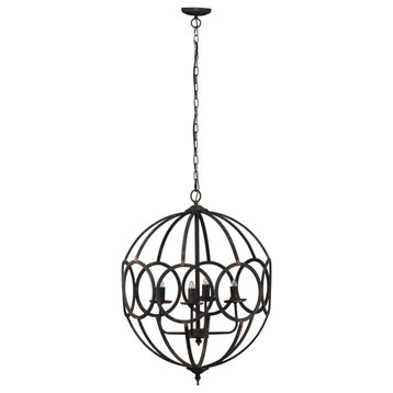 Malin Chandelier, Antique Black, 22"