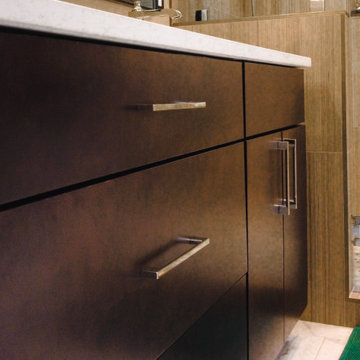 Espresso Vanity with Brushed Nickel Hardware
