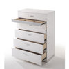 Wooden Chest With 5 Drawers,, White