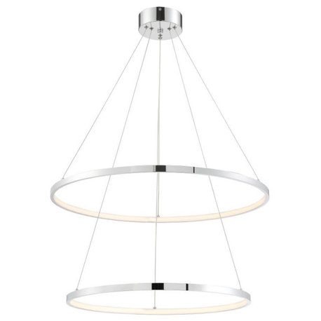 Lite Source LS-19696 Rimmy 2 Light 28"W LED Ring Chandelier - Chrome