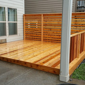 Cedar deck with privacy wall