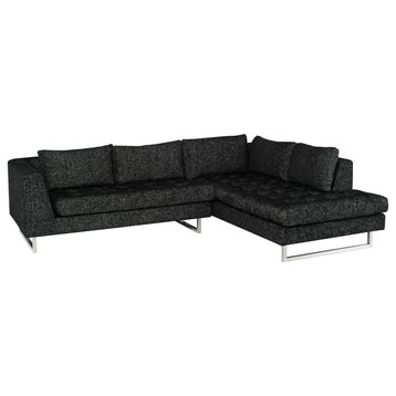 Janis Salt and Pepper Fabric Sectional Sofa, HGSC860