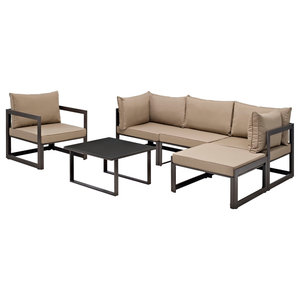 Brown Mocha 10 Piece Modway EEI-1720-BRN-MOC-SET Fortuna Outdoor Patio Sectional Sofa Set Brown Mocha 10 Piece Modway EEI-1720-BRN-MOC-SET Fortuna Outdoor Patio Sectional Sofa Set