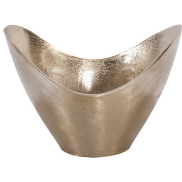 HOWARD ELLIOTT Bowl Hi-Lo Raw Gold Aluminum