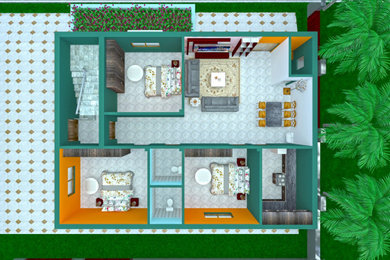 3D PLAN VIEW MODERN HOUSE