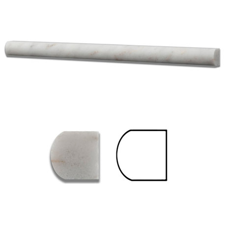Bianco Venatino (Bianco Mare) Marble Honed 3/4 X 12 Bullnose Liner