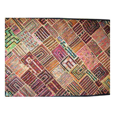 Mogul Interior - Wall Hanging Handmade Vintage Patchwork Sari Tapestry Indian Throw - Tapestries