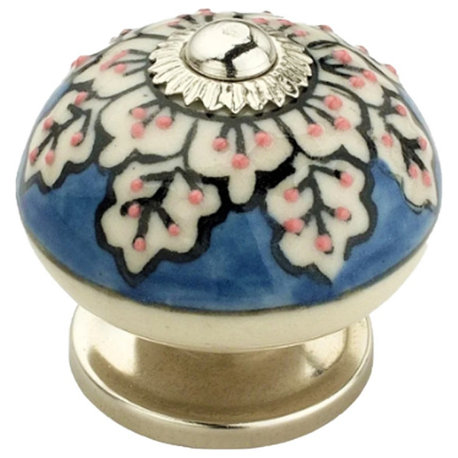 Ceramic Round 1-2/5'' Decorative Hardware Multicolor Drawer Cabinet Knob 10-Pcs