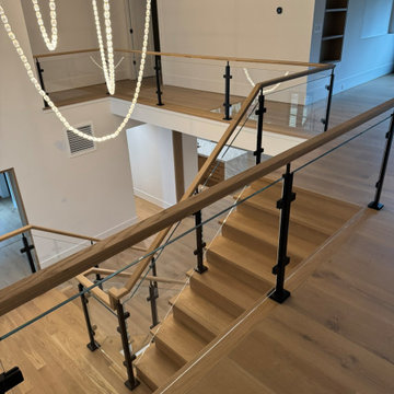 Project #132 | White Oak Staircase with Glass Balustrade