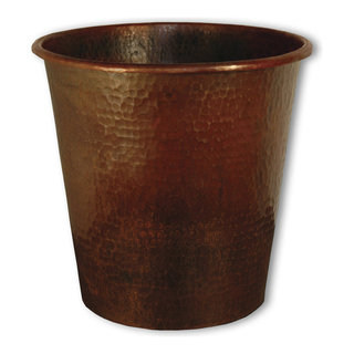Hammered Copper Bathroom Waste Bin - Traditional - Wastebaskets - by ...