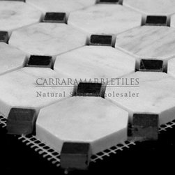 White Carrara Marble Italian Bianco Carrera Octagon Mosaic Tile Polished - Products