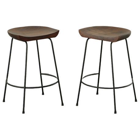 Raja Countoured Counter Stool, Chestnut/Black