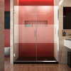 Unidoor Plus 59-59.5 Frameless Hinged Shower Door, Frosted Band, Chrome
