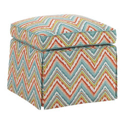 vory Key Square Half Moon Caye Ottoman With Skirt Base - Products