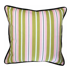Ticking stripe cushion in Plaster and Chartreuse - Scatter Cushions