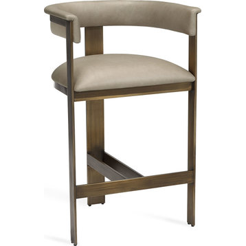 Darcy Counter Stool, Antique Bronze, Fawn Taupe
