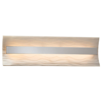 Porcelina Contour 21" Linear LED Bath Bar, Polished Chrome, Waves Shade