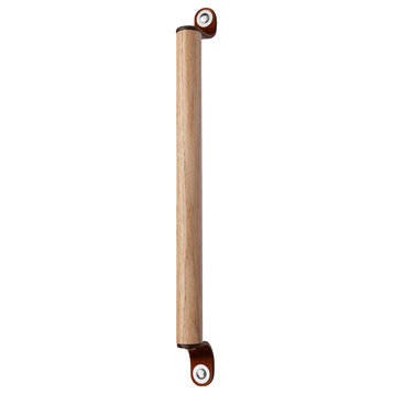Leather and Wood Handle, The Sellwood, Honey, 15.5" Center-to-Center, Nickel