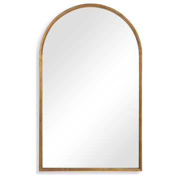 39" Transitional Gold Arched Mirror