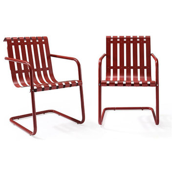 Gracie Stainless Steel Chair, Red 2-Piece/1 Carton