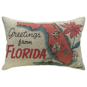 Greetings From Florida Linen Pillow