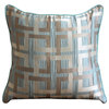 Opulence, 14"x14" Jacquard Weave Sea Green Throw Pillow Covers