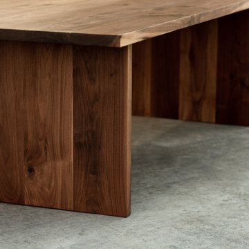 'Altair' Solid Walnut Panel Custom Dining Table