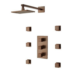 Reno Oil Rubbed Bronze Finish Shower System with Adjustable Body Jets - Showerheads And Body Sprays