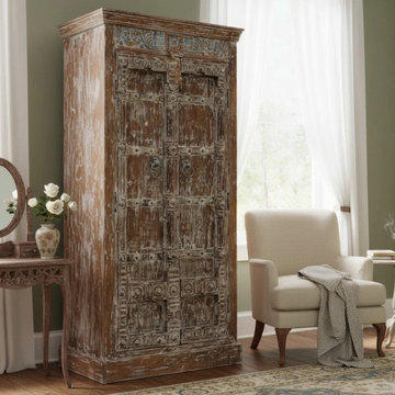 Armoires and Carved Barn Doors Collide in This Edgy California