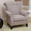 Haywood Channel-Backed Fabric Club Chair, Beige