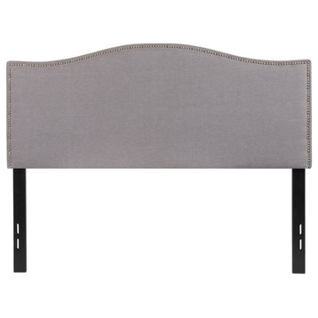 Flash Furniture Lexington Upholstered Full Panel Headboard in Light Gray